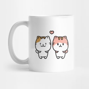 Couple of kawaii cute cat cartoon Mug